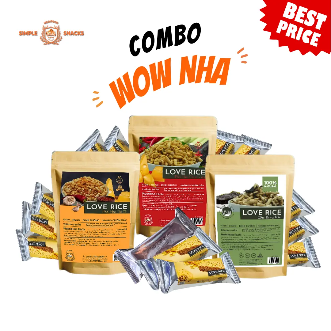 [DÍNH] Combo Love Rice WOW NHA – Tặng Thanh Dinh Dưỡng | Snack Healthy Cho Mọi Mood | MEDIFOOD