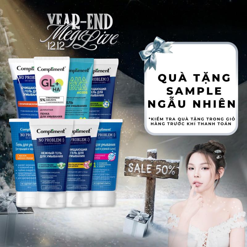   HỨA NGÂN x Epharmacy  Gel Rửa Mặt COMPLIMENT No Problem Sạch Sâu Phù Hợp Mọi Loại Da 200ml SRM 