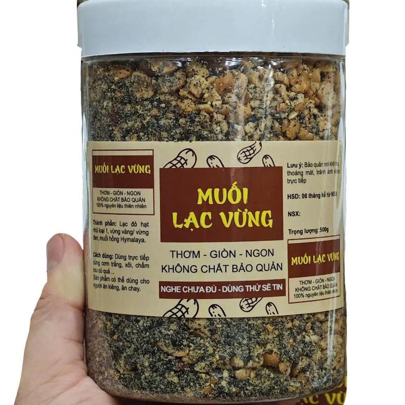  Muối lạc vừng giã tay thơm ngon hộp 500g  Không đường  không mì chính  