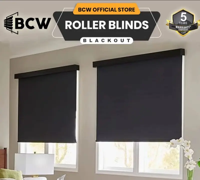 Roller Blind Blackout Chain 38 BCW, Garansi 5 Tahun 0