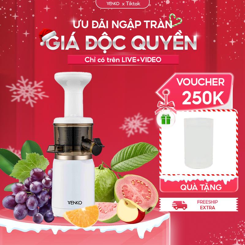 Máy ép chậm mini Venko Ép kiệt nước đến 98% Lưới lọc 0,1mm siêu nhỏ máy làm kem – Công suất 150W - Máy ép hoa quả - Máy ép trái cây