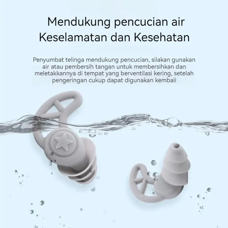 Penyumbat Telinga 3 Layers Earplug Peredam Suara Silicone / Earplugs Noise Reduction / Penutup Telinga Ear Plug Noise Reduction 2 Layer / Ear Plug Penyumbat Telinga Anti Bising / Penutup Telinga Kedap Suara Ampuh Berkualitas / Penyumbat Telinga Kuping 1
