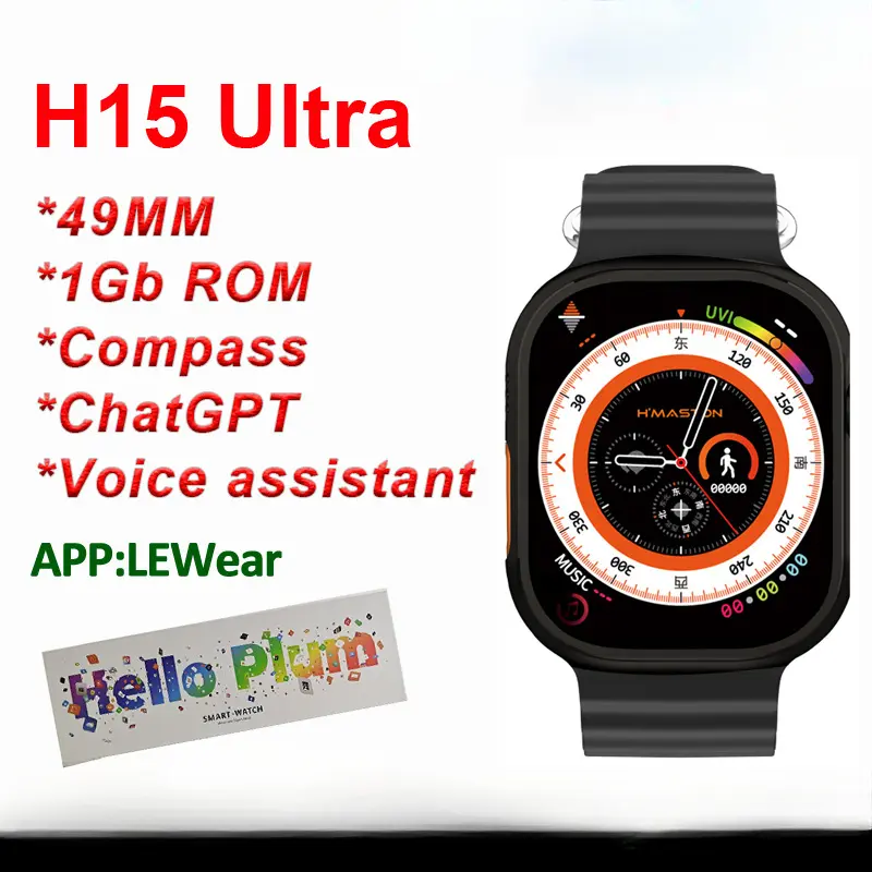 H15 Ultra Series 10 Smart Watch Men 1GB ROM Photo Album Recording ChatGPT Compass NFC Local Music Bluetooth Call Smartwatch
