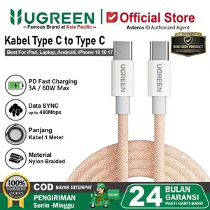 UGREEN Kabel Data Type C To Type C Fast Charging 60W Max For iPhone 15 16 17 Samsung Android