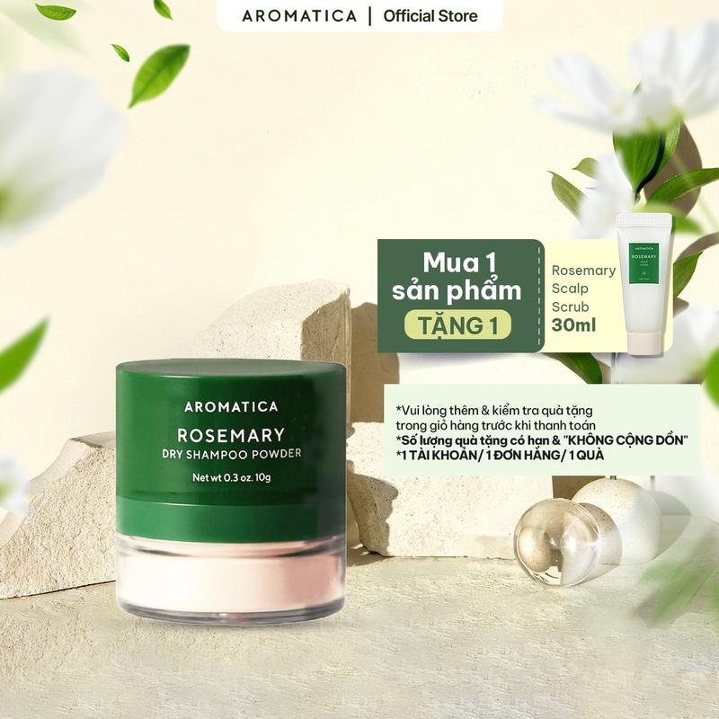 Phấn Gội Khô Hương Thảo Aromatica Rosemary Dry Shampoo Powder 10g
