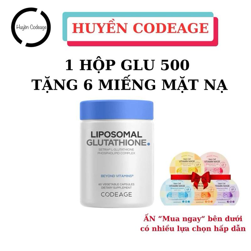    GLU 500 Giá Tốt   Viên Glutathione Liposomal Codeage 500mg ,Thực Phẩm Bảo Vệ Sức Khoẻ  60 viên 1hộp - HUYỀN CODEAGE 