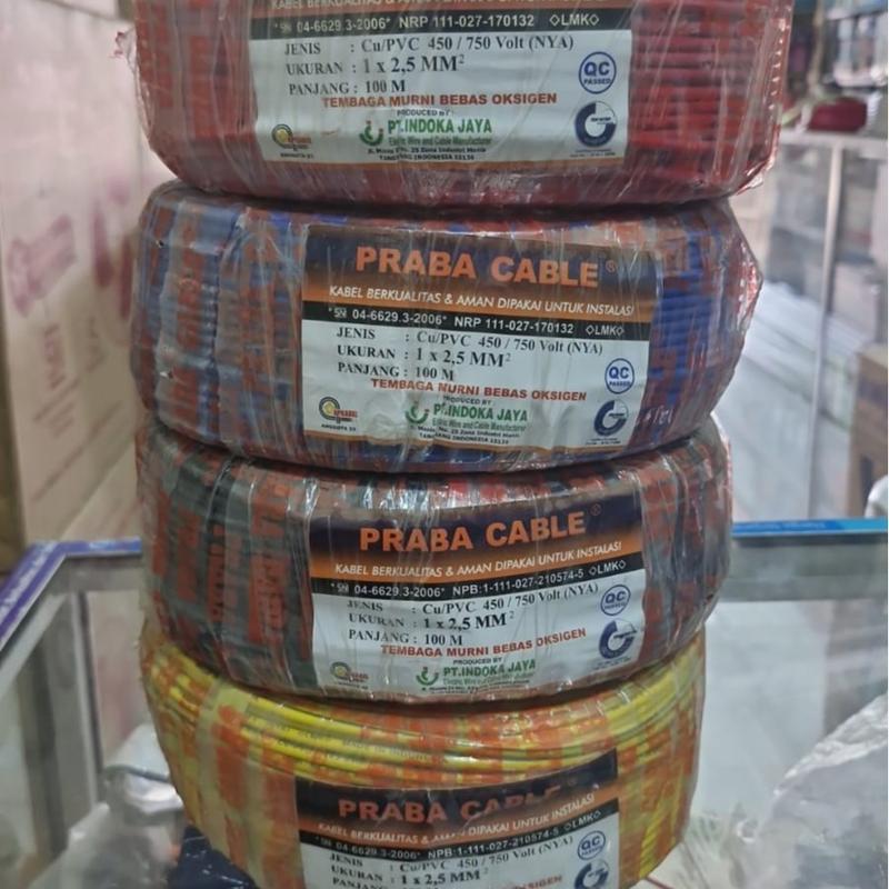Kabel Praba Listrik NYA 2.5 100M / PRABA 1x2.5mmx100meter Tunggal ...