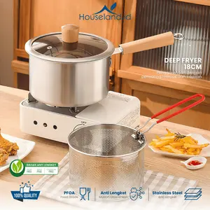 Deep Fryer Jumbo Serbaguna Deep Fryer Besar 18cm Stainless Steel Tebal dengan Tutup Gratis - Funnycook