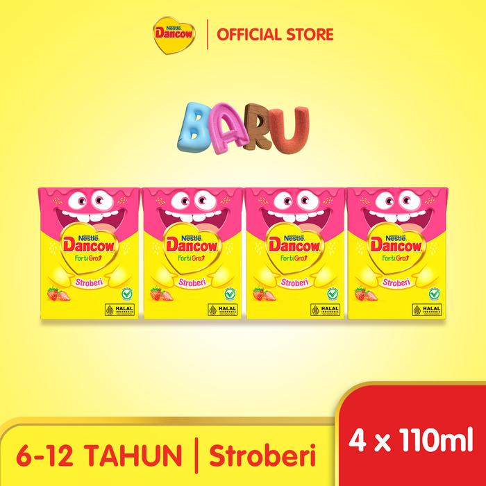 Gambar Nestle DANCOW FortiGro Susu UHT Stroberi Multipack 110ml x 4pcs dari Dancow Indonesia Kota Tangerang Tokopedia