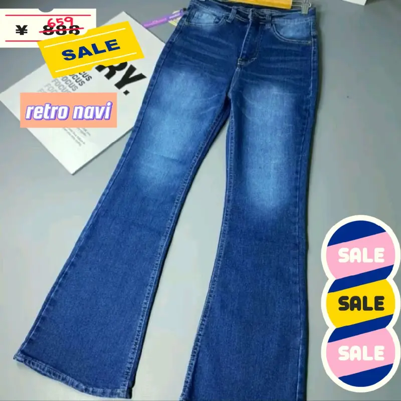 Jeans Wanita Cutbray Highwaist Strech - Model Retro Boyfriend Karet - Panjang, Cewek, Denim 2
