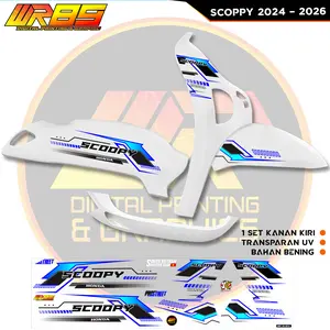 WR89 Striping Transparan Honda Scoopy 2024-2026 Bahan Bening Premium Quality Motif Grafis Code B Tinta UV Awet 1-3 Tahun