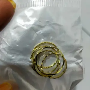 Cincin Wanita Cantik Set 5Pcs Motif Permata Perak 1134