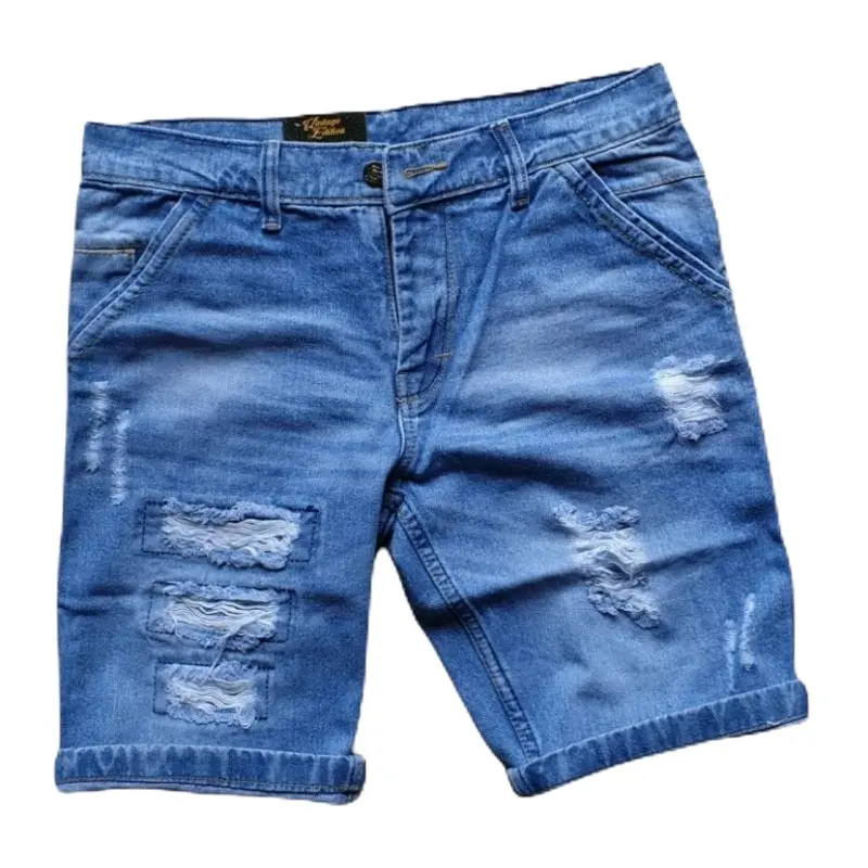 Celana Jeans denim pria+Pendek+Sobek+Distro+Modis+Pria+Dewasa+Nyaman+ Panjang+Keren+Cowok+Stretch+Denim+Biru+terlaris+Slim+Skinny+Muda+Hitam+Fit