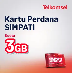 Kartu Perdana SIMPATI #TerbaikUntukmu PraBayar Telkomsel - Bulanan 30 Hari 3GB Kuota Nasional