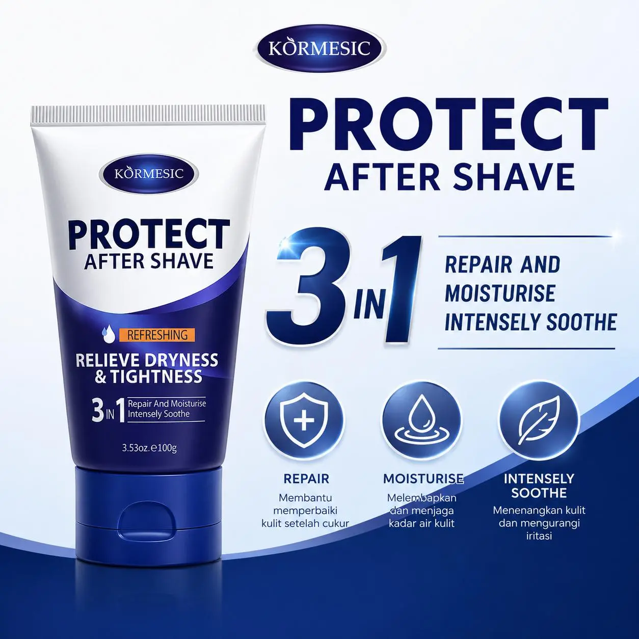 Kormesic Mens After Shave Moisturising Cream 100g