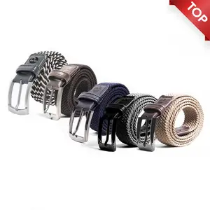 Prodigo * Sabuk Mandau Ikat Pinggang Rajut Elastis | Sabuk Textan Premium Coklat | Gesper Besi Sabuk Pria Wanita Unisex