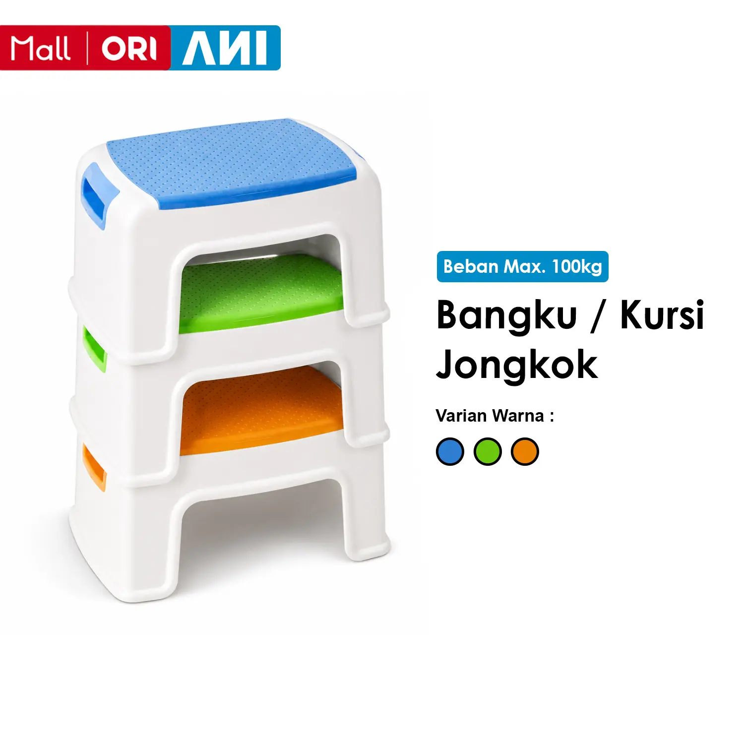 ANI Bangku Jongkok Minimalis Kekinian – Kursi Mini Anti Slip Nyaman & Aman, Cocok untuk Semua Kebutuhan Rumah Tangga Ringan & Kuat, Desain Estetik Cocok untuk Segala Ruangan -  A02B
