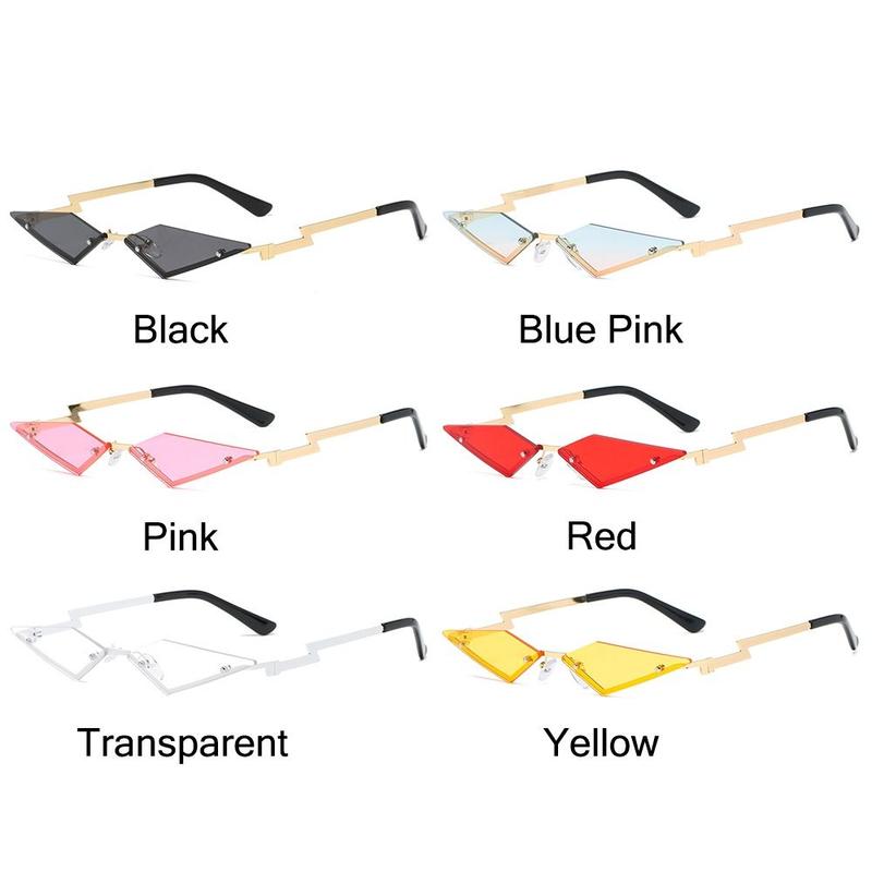 Rimless Lozenge Sunglasses Fashion Colorful UV400 Polygon Sun Glasses Metal Frame Halloween Eyeglasses for for Women & Men 3