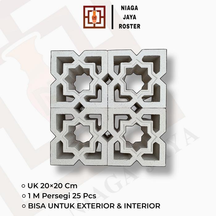 Gambar NIAGA JAYA ROSTER -  Roster Beton Minimalis -  Ukuran 20x20cm | Loster Putih | Ventilasi Udara | Nako | Terakota dari NIAGA JAYA ROSTER Kota Bekasi Tokopedia