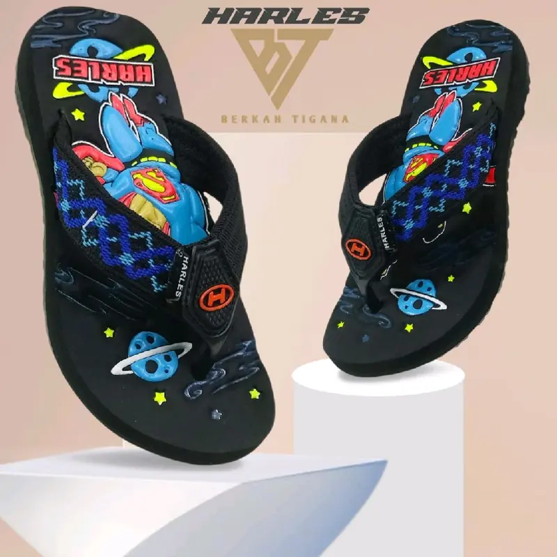 SENDAL JEPIT GUNUNG  HARLES ANAK LAKI-LAKI USIA DIBAWAH 4 SETENGAH TAHUN MOTIF SUPER HERO 1