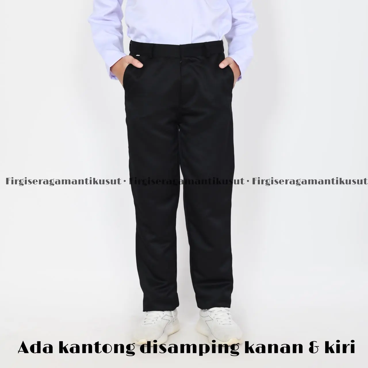 CELANA HITAM SMP/SMA PANJANG BAHAN ELEMEN UKURAN LENGKAP
