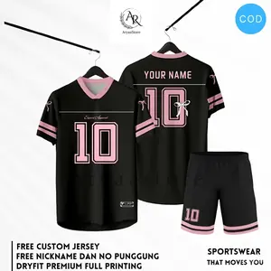 Jersey Coquette Black Pink Gratis Nama dan No Punggung Full Printing