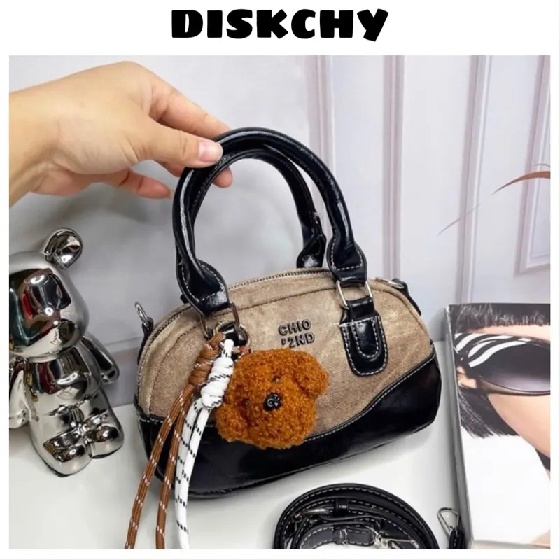 [DEAL MỞ BÁN TẶNG KÈM CHARM]Túi xách nữ, túi đeo chéo đeo vai hoạ tiết CHI O da bò phối da Pu 2 quai cầm tay sang chảnh AT191
