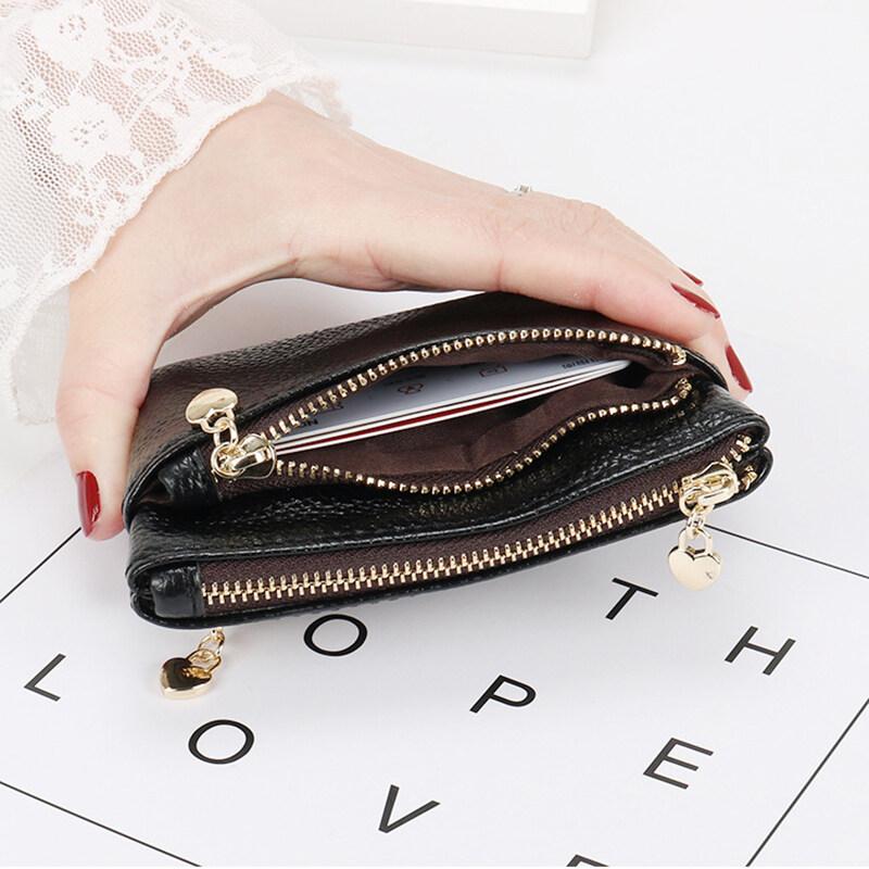 Ví Đựng Tiền Xu Cho Nữ, Ví Mini, Móc Chìa Khóa, Kẹp, Túi Có Khóa Kéo, Kẹp Thẻ, Mới Hình Chữ Nhật Wallet Nhung 3