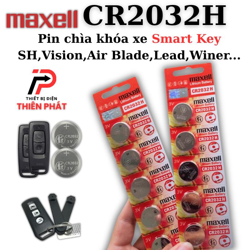Vỉ 5 Pin chìa khóa Ô tô , xe máy MAXELL CR2032H LOẠI TỐT DUNG LƯỢNG LỚN