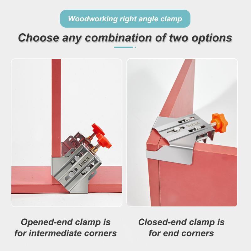 Product Introduction of IMBOT，Angle Clamp Stainless Steel Adjustable 90 Degree Right Angle Woodworking Clamp, Durable Rust, Flexible Fixing Clamp, Time-Saving and Efficient, Accurate Assembly 3
