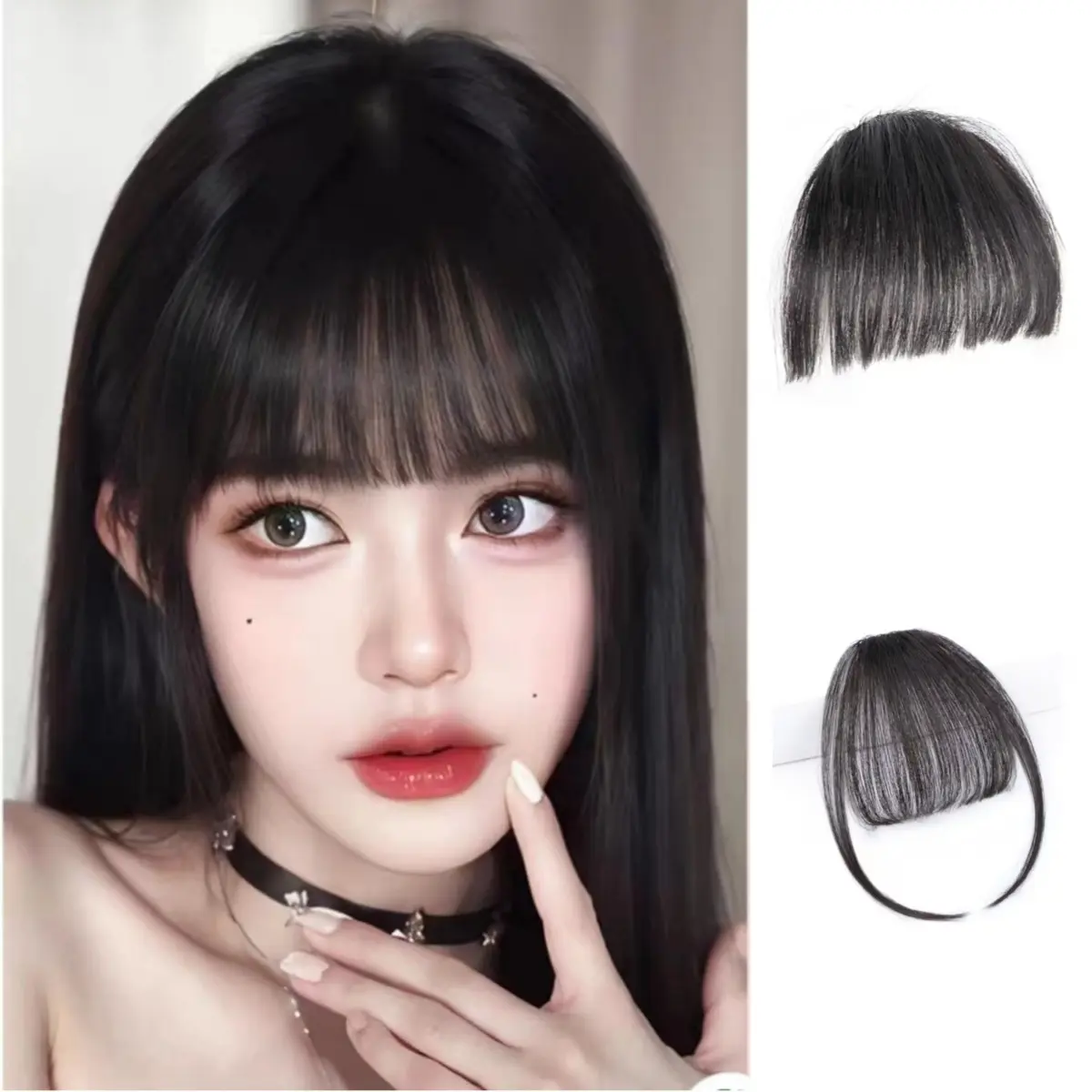 Tóc Giả, Mảnh Tóc Mái Giả, Mái Thưa, Mái Bằng, Mỏng, Thích Hợp Để Hóa Trang, Tóc Tổng Hợp Chịu Nhiệt Độ Cao, Phụ Kiện Tóc
