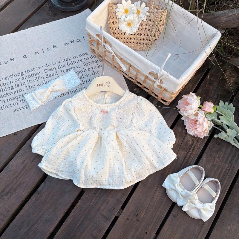 Body Xô Muslin Cổ Ren Kèm Tuban PL 4-11 Kg,Đồ Liền Thân Cho Bé Đầy Tháng Sinh Nhật Chất Mềm Mịn 