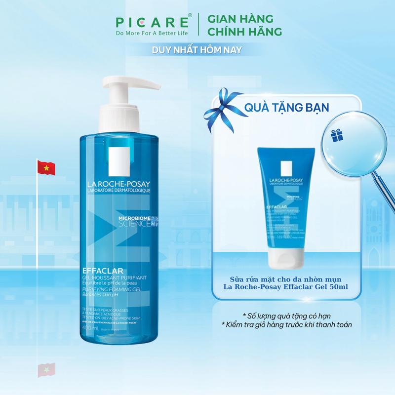 Gel Rửa Mặt Tạo Bọt Dành Cho Da Dầu Mụn La Roche-Posay Effaclar Foaming Gel 400ml Skincare Skincare suaru  amat sữa rửa mặt la roche posay b5