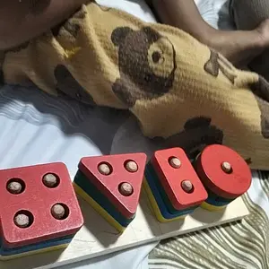 MAINAN EDUKASI ANAK BASIC SHAPE KAYU BALOK GEOMETRI TOYS BENTUK WARNA