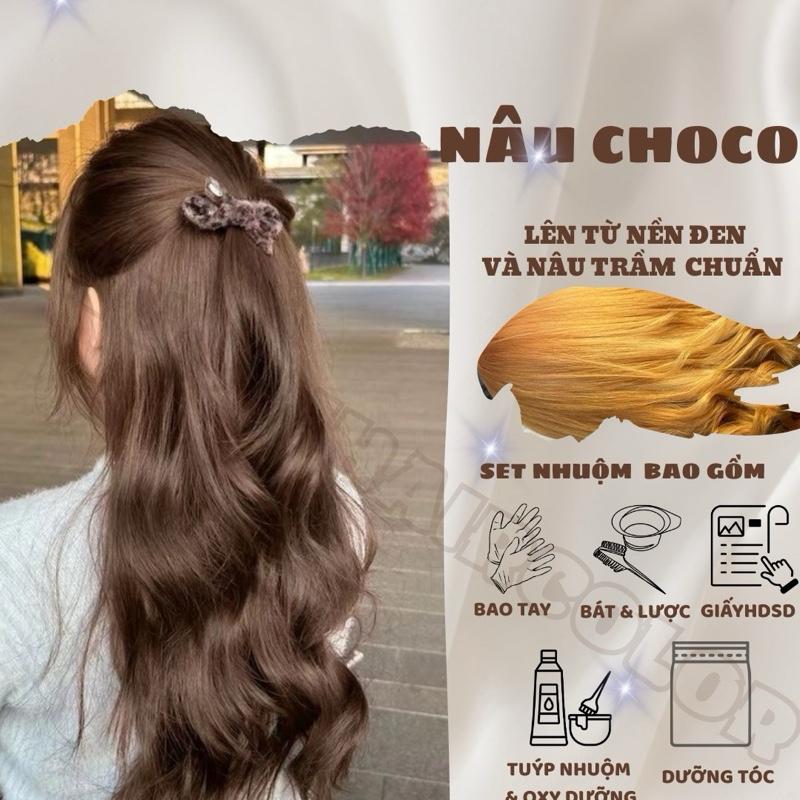  Thuốc nhuộm tóc màu nâu chocolate Bền màu Đổi Màu Tóc Nữ 