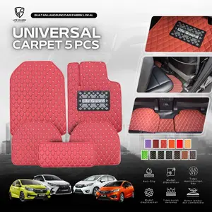 [Lifeguard Carpet] Lifeguard Universal Car Mats Leather 5Pcs dan 6Pcs- Karpet Mobil Universal Bahan Kulit Waterproof Premium 2 Baris dan 3 Baris