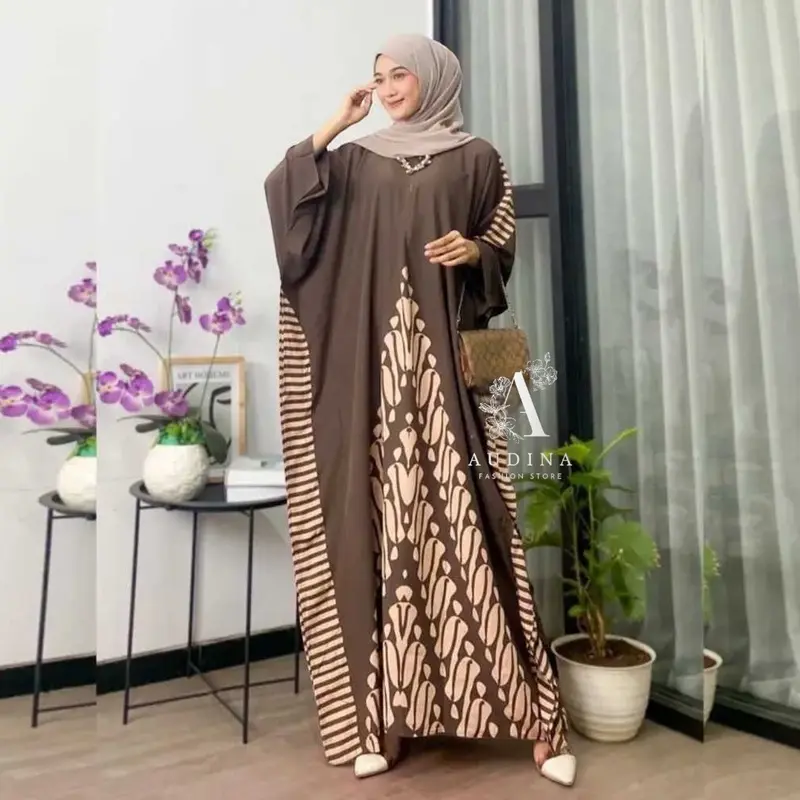 Kaftan Motif Jogja LD 170 Rayon Super Jumbo Kaftan kelelawar Nyaman Dipakai Bisa COD 2