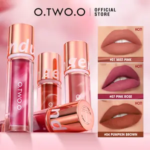 【LIVE】O.TWO.O Lip Tint Matte Velvet Long Lasting Waterproof Ultra Stay Lolepop Lipgloss Smooth Lightweight NON-STICK CUP(Need to Wait For Drying) Lip Makeup High Pigmentation Gloss Lipstick Liptint