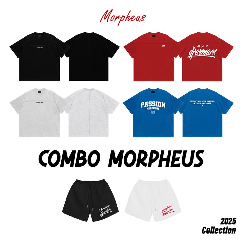 [ComBo MPU] set bộ đồ (áo thun BOXY + quần short dù) streetwear, set đồ local brand unisex morpheus vải Cotton 250gsm Thoáng mát