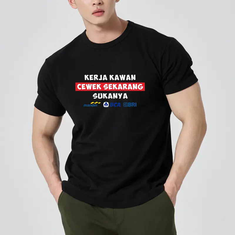 KAOS PRIA KERJA KAWAN LAKI-LAKI ATASAN MURAH DISTRO GAMBAR SABLON KEREN GRATIS ONGKIR CASUAL CREW NECK | SIMPLE, DINAMIS, DAN MEMBERIKAN KESAN  KASUAL