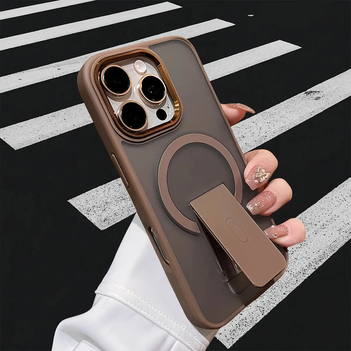 Dudukan Lipat Casing Silikon Magnetik Untuk iPhone 11 12 13 14 15 16 Pro Max Tahan Guncangan Tahan Jatuh 14PLUS 15PLUS 16PLUS Case