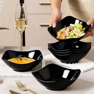 Juego de 6 cuencos cuadrados reutilizables, ideales para la cena, el avena, la ensalada y la sopa, aptos para la cocina del hogar, picnics y camping