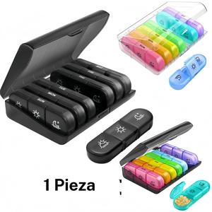 Organizador de pastillas de 7 días con 21 compartimentos, Pastillero portátil anti-mezclas, Contenedor de pastillas libre de BPA para viaje, Estuche a prueba de luz para vitaminas, medicamentos, suplementos, cuidado de la salud