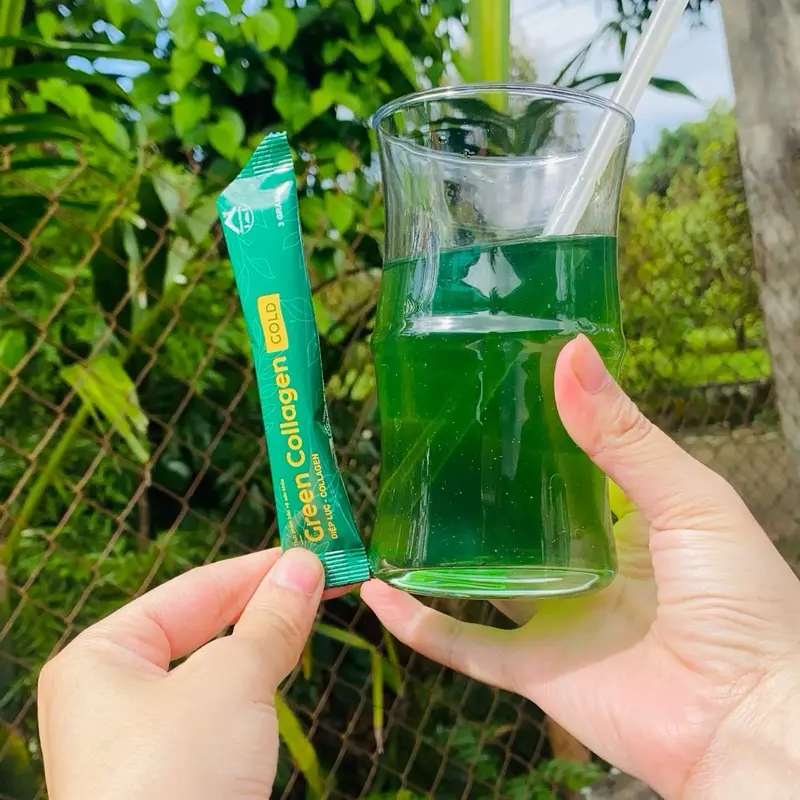 Bột Diệp Lục Collagen Gold Green Family - hộp 30 gói - thực phẩm chăm sóc sắc đẹp 4