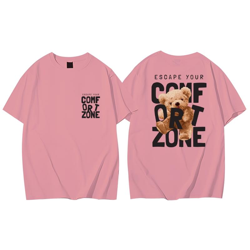 Kaos Oversize Wanita Bear ComfortZone Distro Katun Sablon DTP M/L/XL - Cewek, Lembut, Polos, Pendek, Panjang, Baju, Tshirt, Atasan, Combed, Soft 0