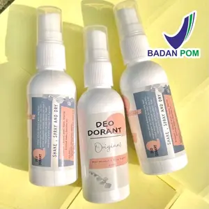 (PAKET 3 BOTOL) Deodorant Original Spray 60ml (BPOM) - Untuk Ketiak Bersih dan Wangi - Tawas Bau