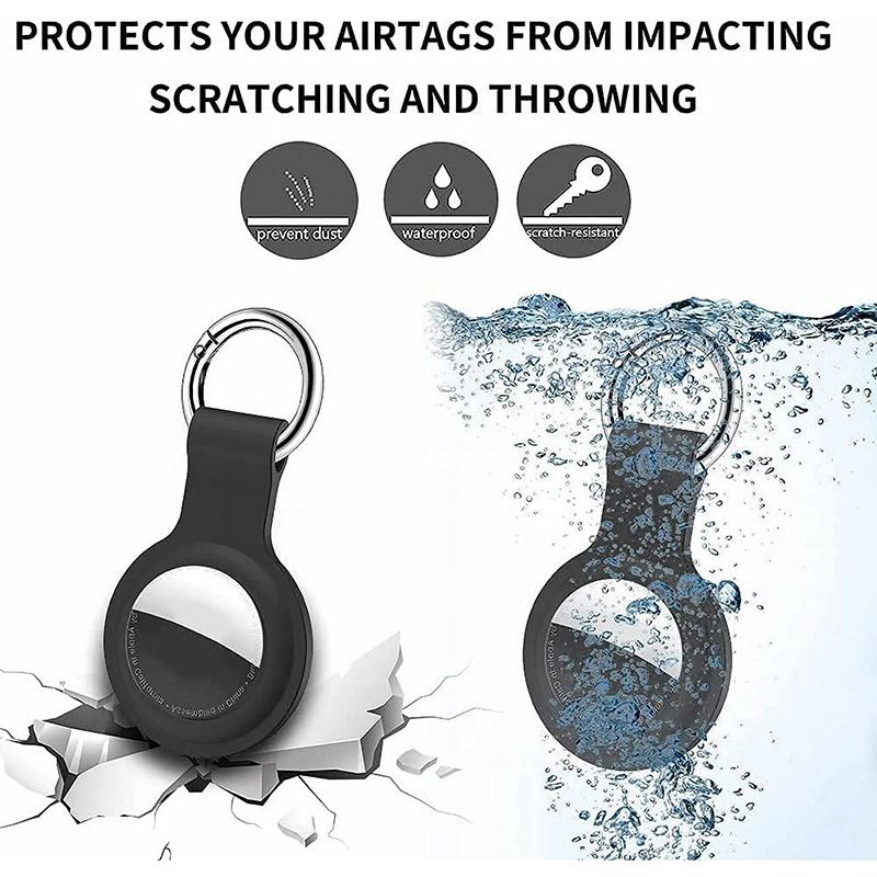 Dây chuyền chìa khóa cho AirTag, 4 gói, Vỏ silicon, Tương thích với thẻ Air T của Apple, Vỏ bảo vệ, Giá đỡ vòng chìa khóa, cho AirTag của Apple, Phụ kiện dây chuyền chìa khóa Air Tag, Vòng cổ Air Tag, Thiết bị theo dõi GPS cá nhân 1