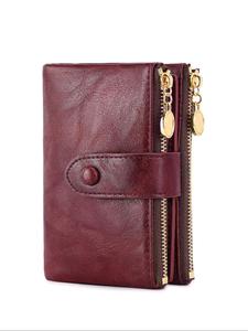 Cartera de mujer RFlD con bloqueo RFID, cartera corta simple y portátil con cremallera, múltiples ranuras para tarjetas, accesorio perfecto para la vuelta a clases, regalo de Navidad y del Día de San Valentín, Billetera Duradera