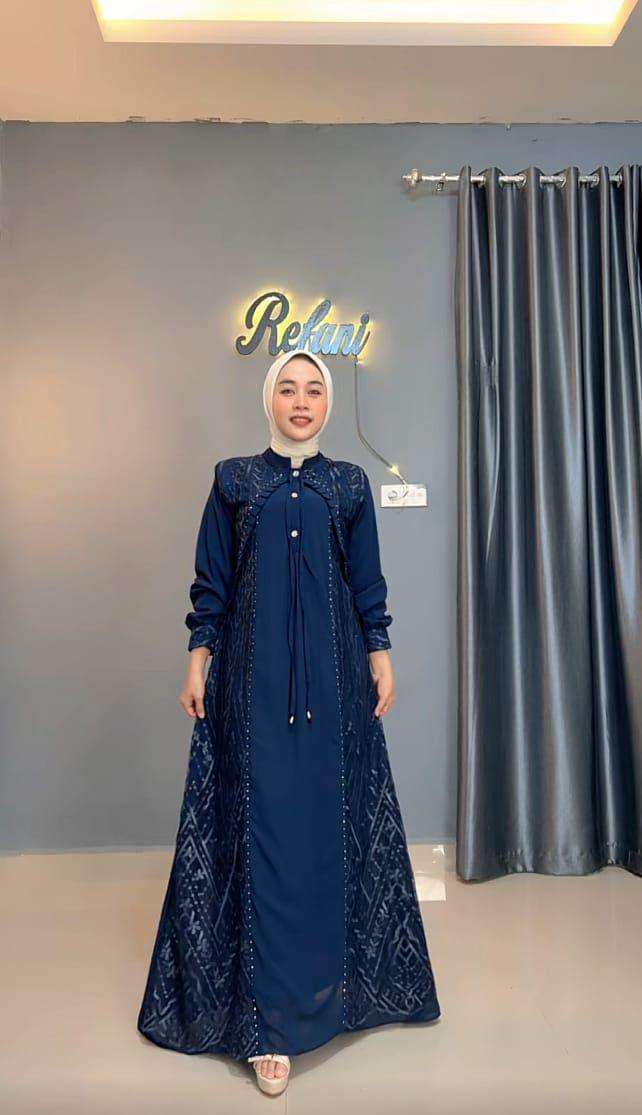 JASMINE DRESS GAMIS BURKAT SULTAN MAHOGANY BURGANDY GAMIS PESTA MEWAH ELEGAN