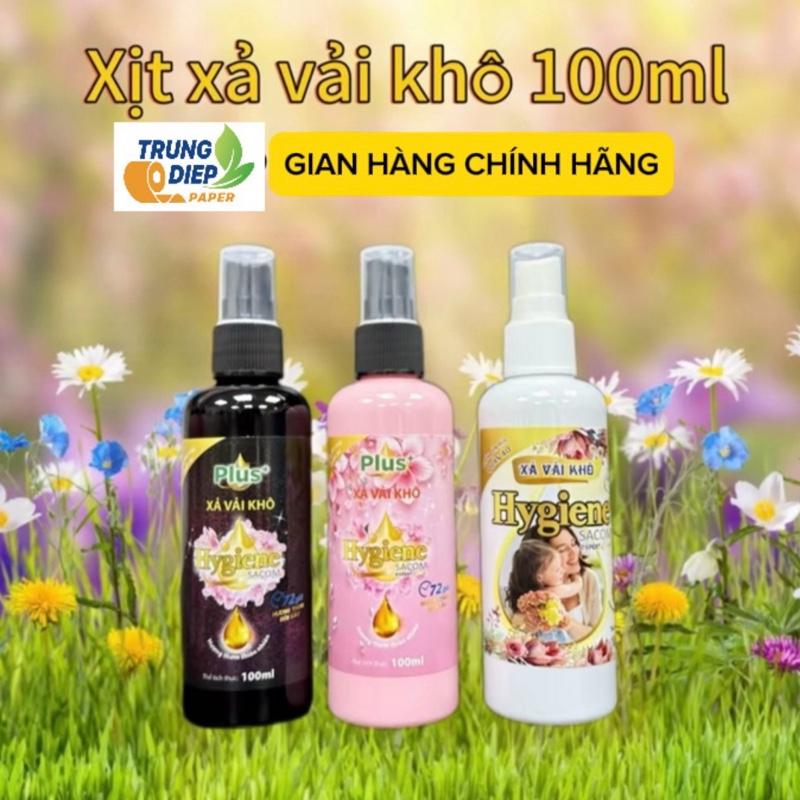 Hàng mới về Combo 3 5 chai xịt xả vải khô Hygiene Sacom 100ml lưu hương chống ẩm mốc trên quần áo